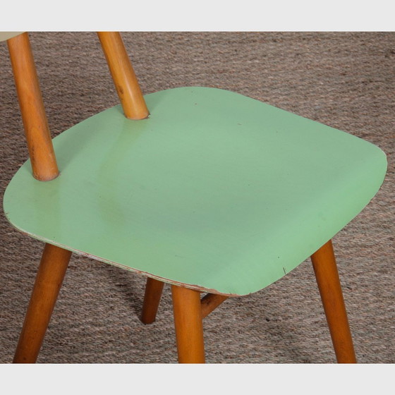 Image 1 of Paar vintage houten stoelen, bewerkt door Ton, 1960