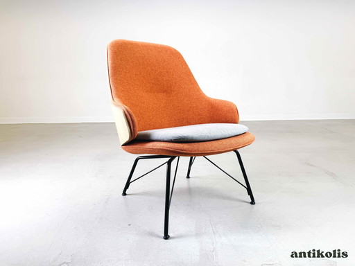 Italië Design fauteuil Zanotta Frank Rettenbacher rood beuken