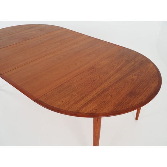 Image 1 of Vintage opvouwbare ronde tafel van teakhout, 1970