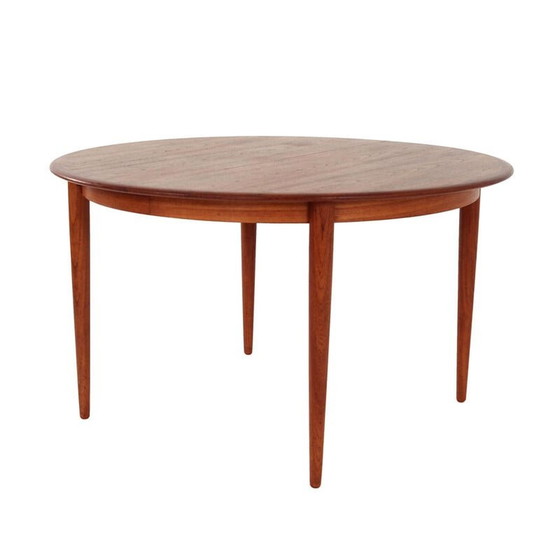 Image 1 of Vintage opvouwbare ronde tafel van teakhout, 1970