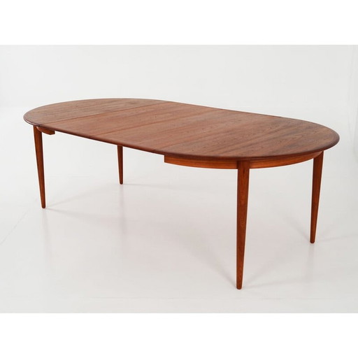 Vintage opvouwbare ronde tafel van teakhout, 1970