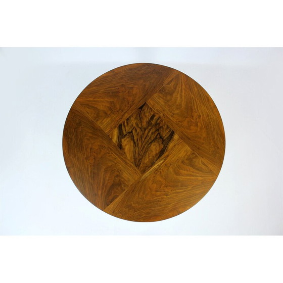 Image 1 of Vintage Bauhaus walnoot en chromen ronde tafel door Robert Slezak, jaren 1930