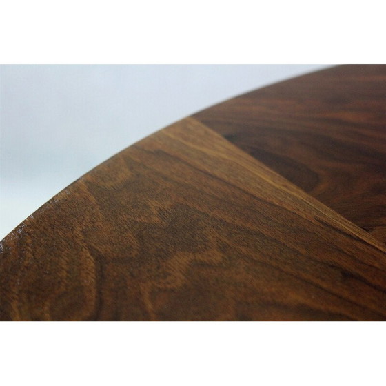 Image 1 of Vintage Bauhaus walnoot en chromen ronde tafel door Robert Slezak, jaren 1930