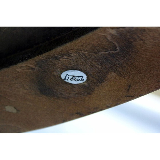 Image 1 of Vintage Bauhaus walnoot en chromen ronde tafel door Robert Slezak, jaren 1930