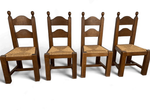 4x Brutalistische stoelen