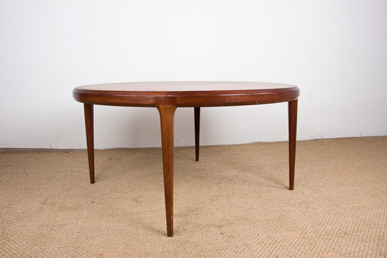 Image 1 of Grote Ronde Deense Teakhouten Salontafel Model 283 Door Johannes Andersen Voor Cfc Silkeborg 1960.