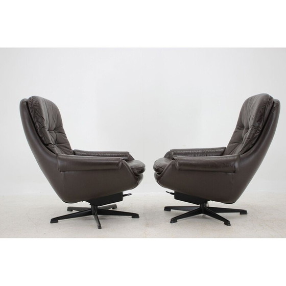 Image 1 of Paar vintage leren lounge fauteuils van Peem, Scandinavië 1970