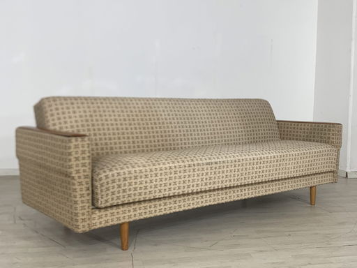 Mid Century bank slaapbank uitschuifbaar vintage daybed