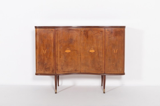 Image 1 of Sculpturaal Italiaans Mid Century highboard/kabinet uit 1950