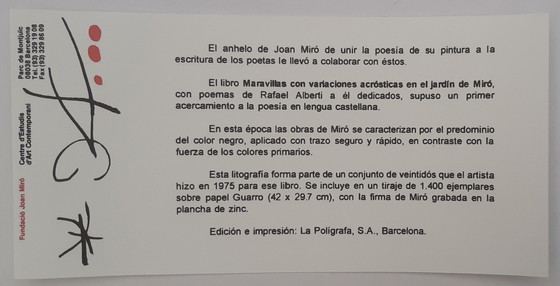 Image 1 of Joan Miró - Maravillas Con Variaciones Acrosticas