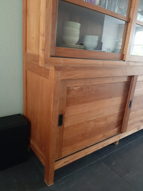 Image 1 of Teak Houten Winkelkast vitrine