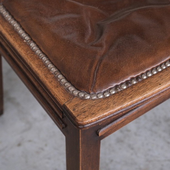 Image 1 of Set van 6 vintage eikenhouten stoelen, Frankrijk 1940