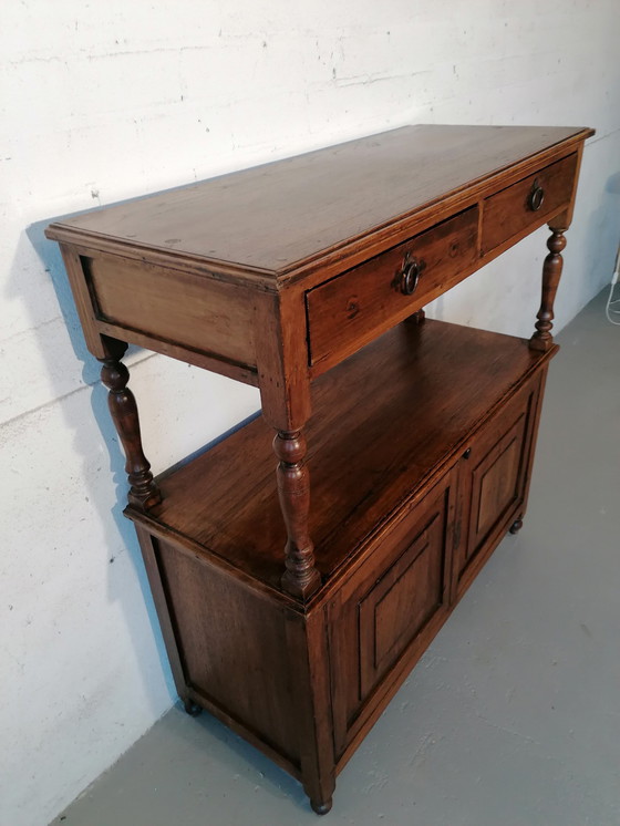 Image 1 of Vintage Landelijke Franse Sidetable - Halkast