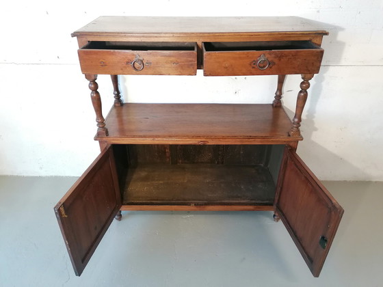 Image 1 of Vintage Landelijke Franse Sidetable - Halkast