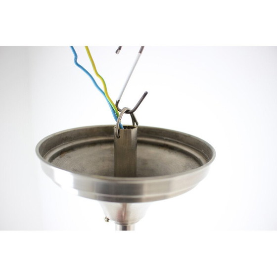 Image 1 of Vintage Art deco hanglamp van messing en glas, Tsjecho-Slowakije 1930