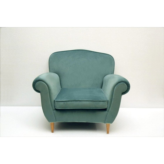 Image 1 of Vintage fluwelen fauteuil van Ico Parisi, 1950