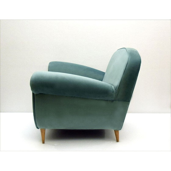 Image 1 of Vintage fluwelen fauteuil van Ico Parisi, 1950