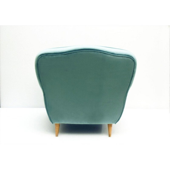 Image 1 of Vintage fluwelen fauteuil van Ico Parisi, 1950