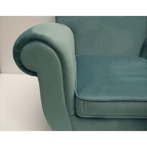 Image 1 of Vintage fluwelen fauteuil van Ico Parisi, 1950