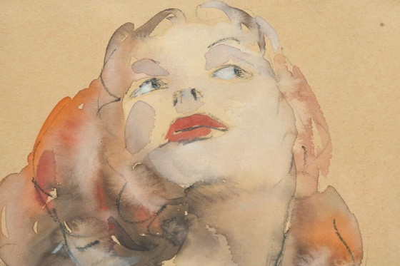 Image 1 of Franz Weinert - Vrouwelijk naakt/ Aquarel