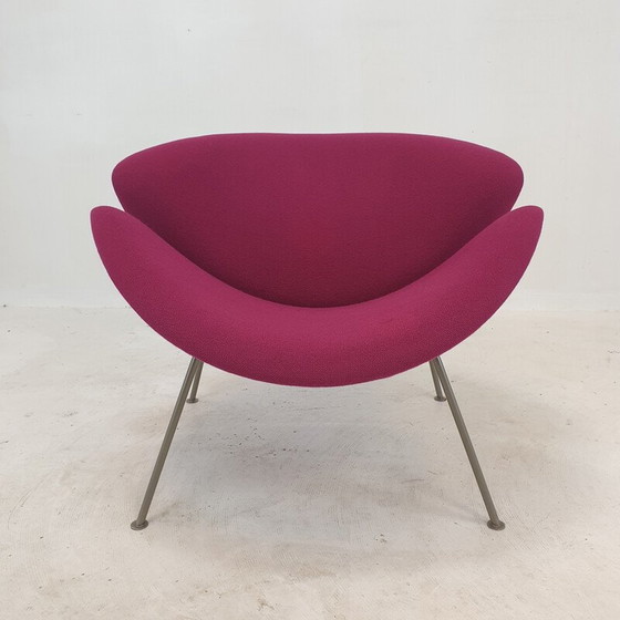 Image 1 of Vintage Orange Slice fauteuil in nikkel en fuchsia wol van Pierre Paulin voor Artifort, 1960