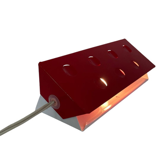 Image 1 of W.L.P. - Rode wandlamp / bedlamp uit 1960 met verstelbare kap