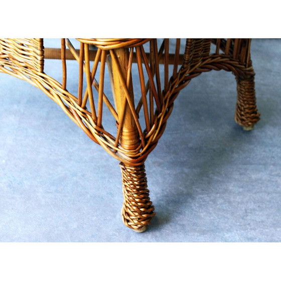 Image 1 of Vintage geweven rotan fauteuil