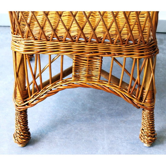 Image 1 of Vintage geweven rotan fauteuil
