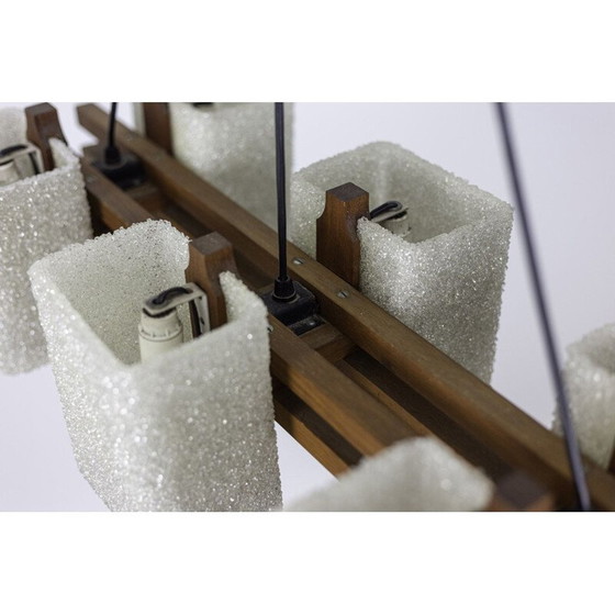 Image 1 of Vintage hanglamp van hout en granieten hars, 1950