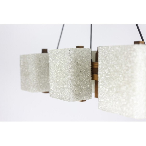 Image 1 of Vintage hanglamp van hout en granieten hars, 1950