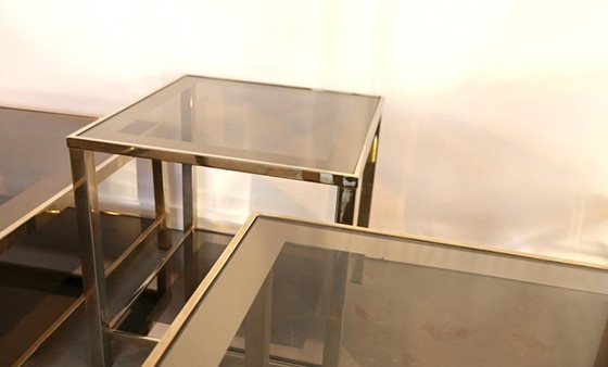 Image 1 of 2x Vintage Hollywood Regency bijzettafel + salontafel