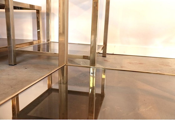 Image 1 of 2x Vintage Hollywood Regency bijzettafel + salontafel