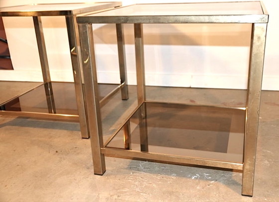 Image 1 of 2x Vintage Hollywood Regency bijzettafel + salontafel