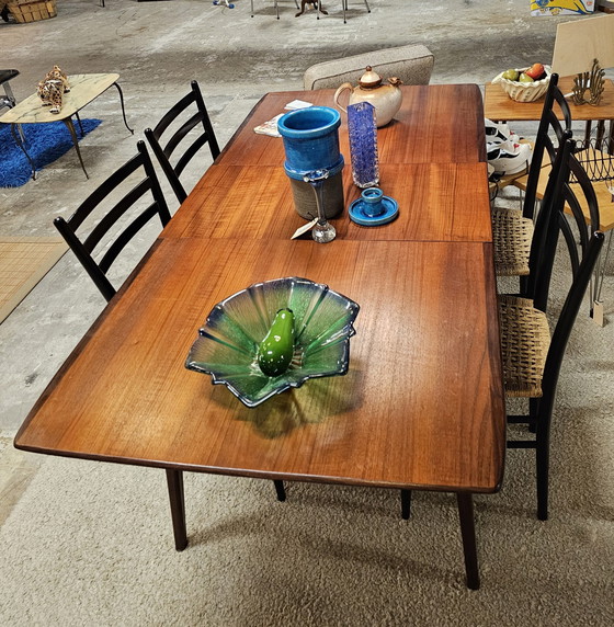 Image 1 of Teak Eettafel Uitschuifbaar Louis Van Teeffelen Voor Webe Mid Century 