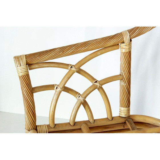 Image 1 of Curbed bamboe vintage fauteuil, 1970