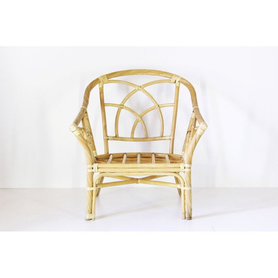 Image 1 of Curbed bamboe vintage fauteuil, 1970