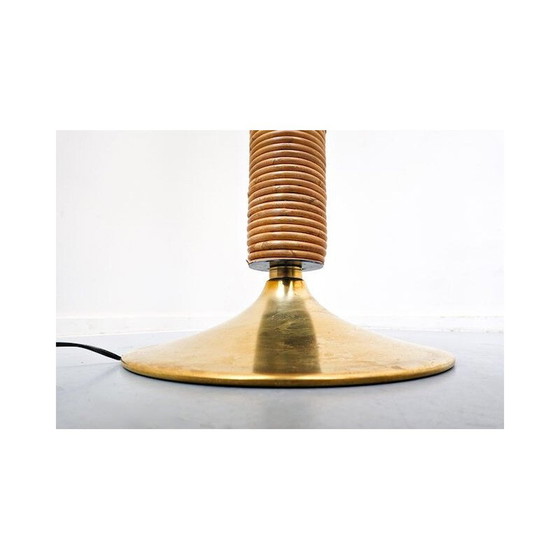 Image 1 of Vintage vloerlamp modern bruin rotan Italië