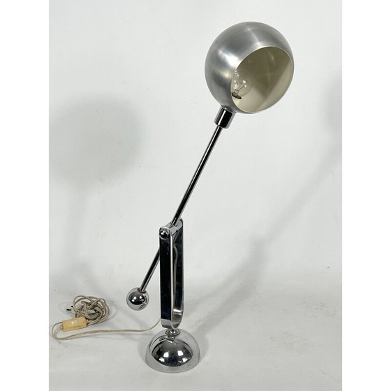 Image 1 of Vintage tafellamp in chroom en aluminium, Italië 1970