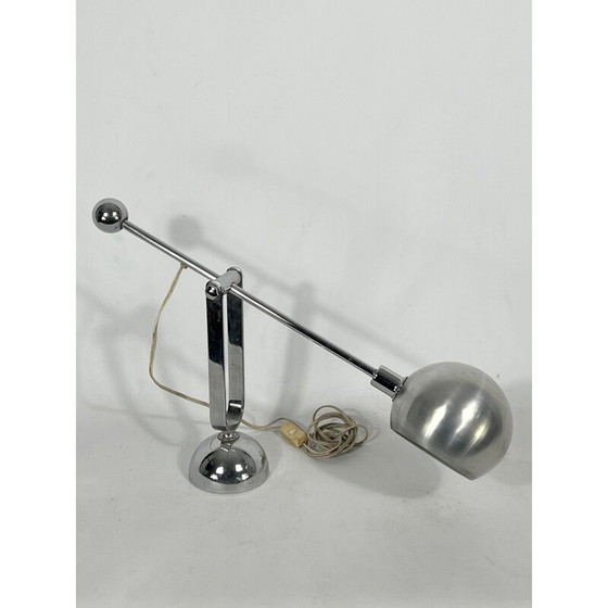 Image 1 of Vintage tafellamp in chroom en aluminium, Italië 1970
