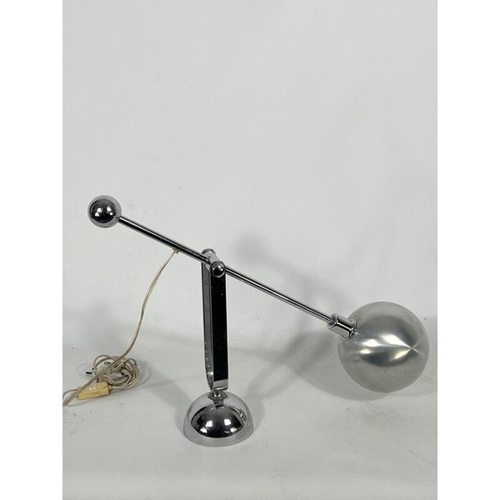 Image 1 of Vintage tafellamp in chroom en aluminium, Italië 1970