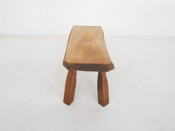 Image 1 of Massief eiken bijzettafel, Nederland jaren 1970