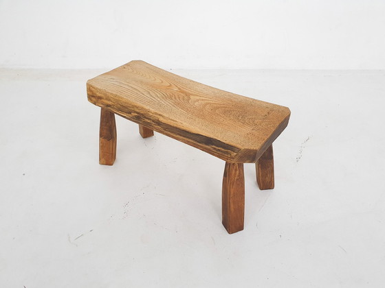 Image 1 of Massief eiken bijzettafel, Nederland jaren 1970