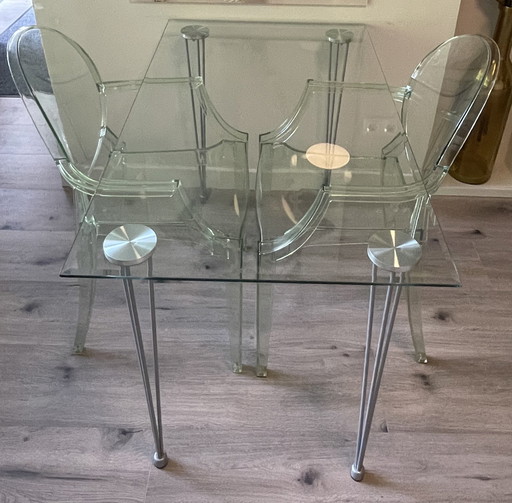 2x Kartell Ghost Stoelen Groen