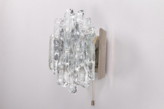 Image 1 of J. T. Kalmar Grote Wandlamp van ijsglas,1960s