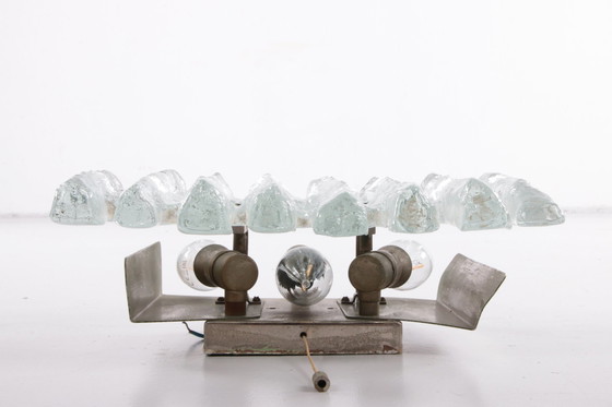 Image 1 of J. T. Kalmar Grote Wandlamp van ijsglas,1960s