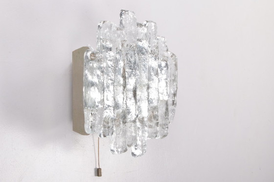 Image 1 of J. T. Kalmar Grote Wandlamp van ijsglas,1960s