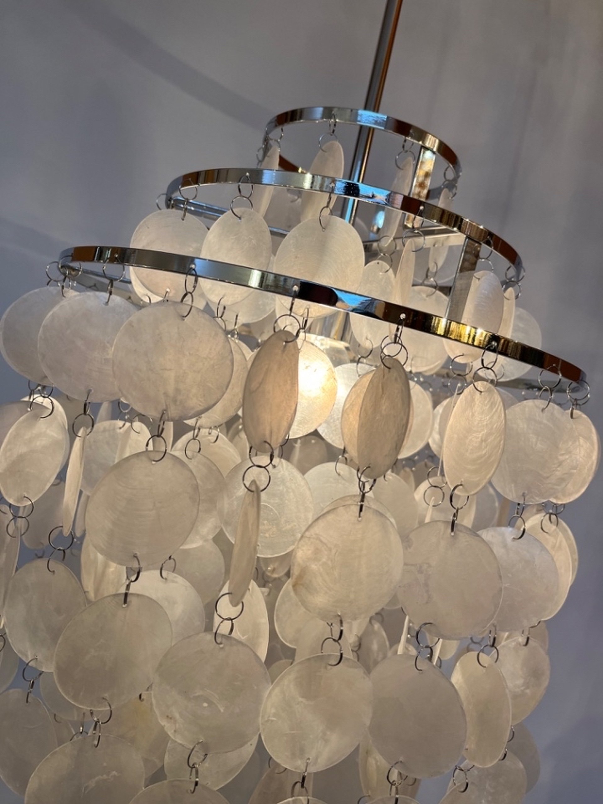 Guru-Shop Plafondlamp Schelpen 70x40x40 Cm - Romantische Capiz Hanglamp Model Sixty, Wit