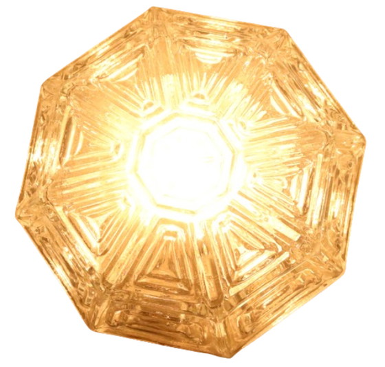 Image 1 of NOS plafonniere plafondlamp hexagon vintage 