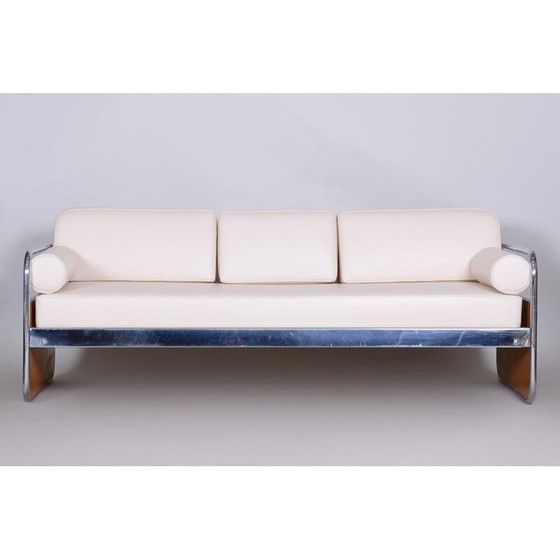 Image 1 of Vintage witte sofa van Gottwald, Tsjechië 1930