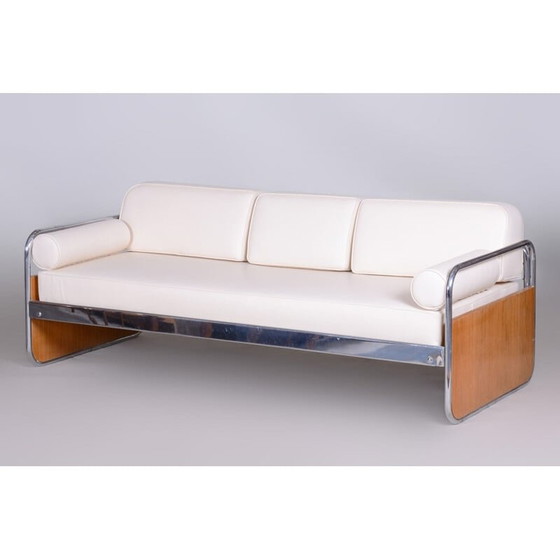 Image 1 of Vintage witte sofa van Gottwald, Tsjechië 1930
